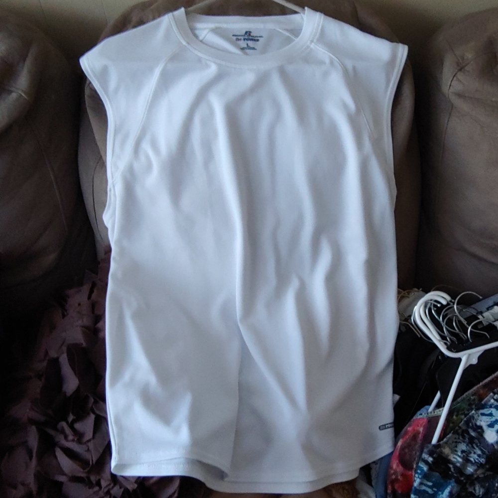 Russell White Muscle Shirt Large UEC